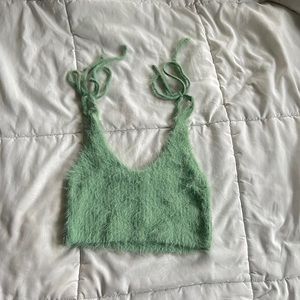 Zara fuzzy sweater crop top